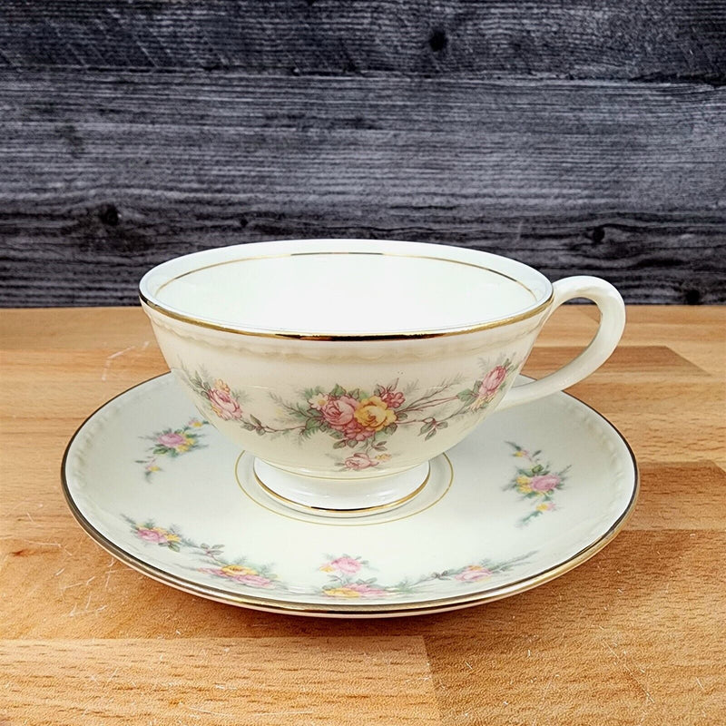 Load image into Gallery viewer, Homer Laughlin Countess Georgian Eggshell Set of 3 Floral Cup and Saucer F49N5