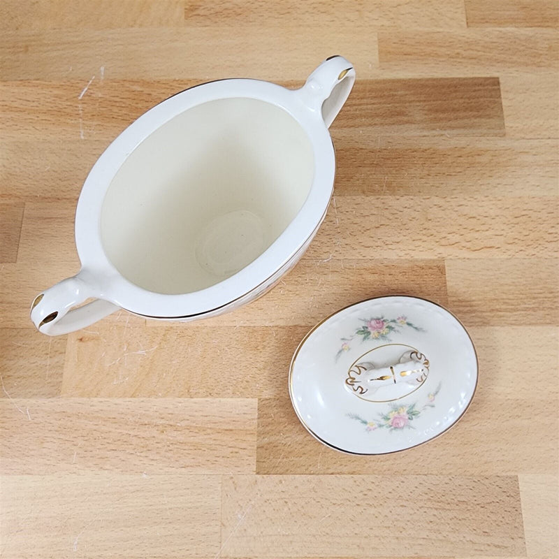 Load image into Gallery viewer, Homer Laughlin Countess Georgian Eggshell Sugar Bowl Yellow & Pink Flowers E49N5