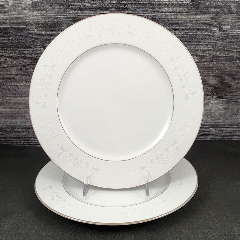 Load image into Gallery viewer, Sango Florence Dinner Plate 10 5/8" Set of 2 Gray Scrolls Japan 3646 Dishware