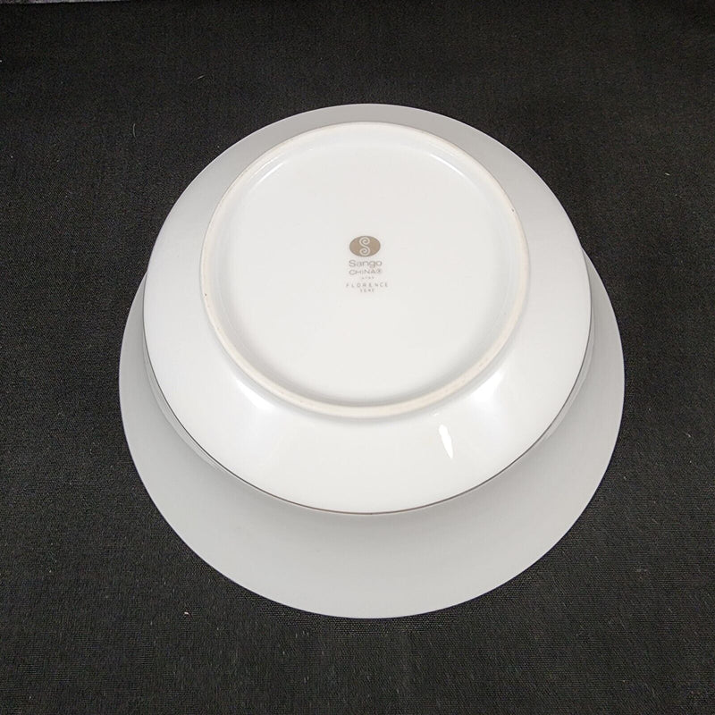 Load image into Gallery viewer, Sango Florence Vegetable Round 9" Bowl Serving Gray Scrolls Japan 3646 Dishware