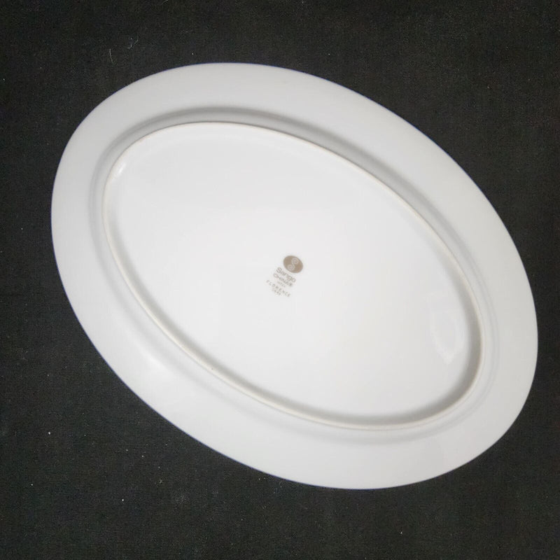 Load image into Gallery viewer, Sango Florence Platter Oval 12" Serving Plate Gray Scrolls Japan 36465 Dishware