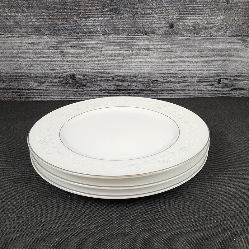 Load image into Gallery viewer, Sango Florence Salad Plate Set of 3 Gray Scrolls Japan 3646 Dishware 7 3/4"