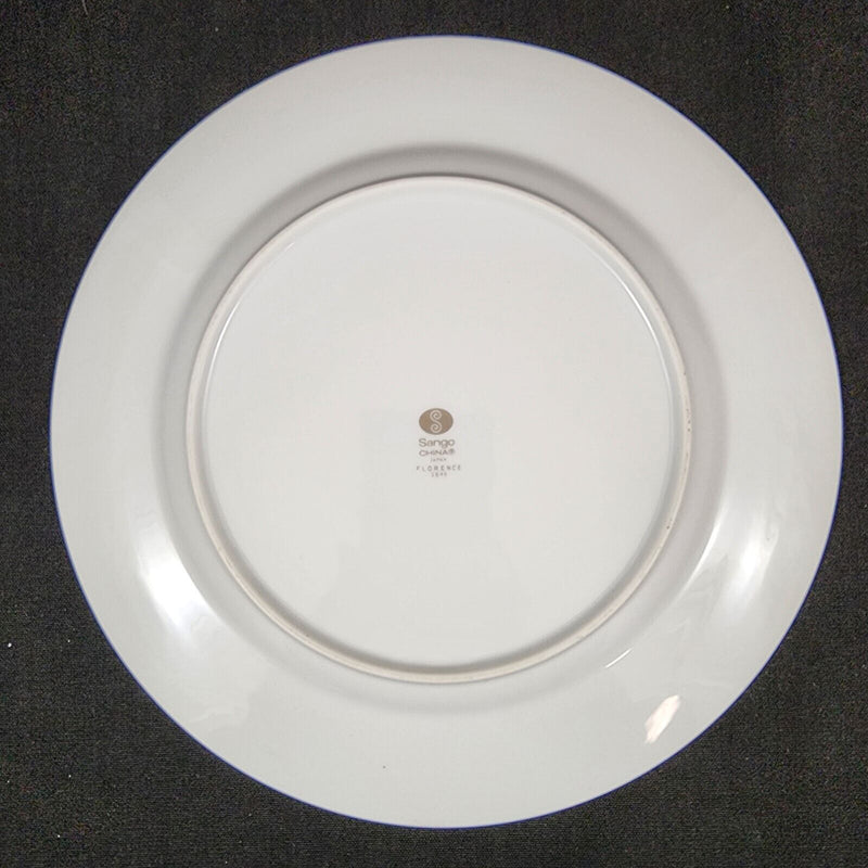 Load image into Gallery viewer, Sango Florence Salad Plate Set of 4 Gray Scrolls Japan 3646 Dishware 7 3/4"
