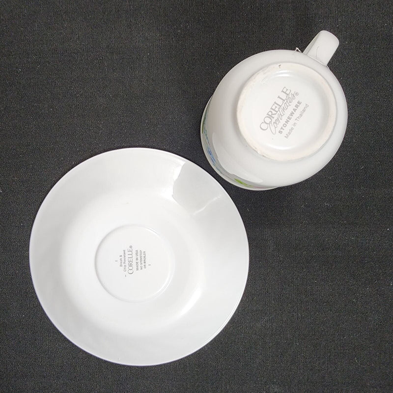 Load image into Gallery viewer, Corelle Corning Delicate Array Coffee Cup & Saucer Set of 4 Mug Floral Dishware