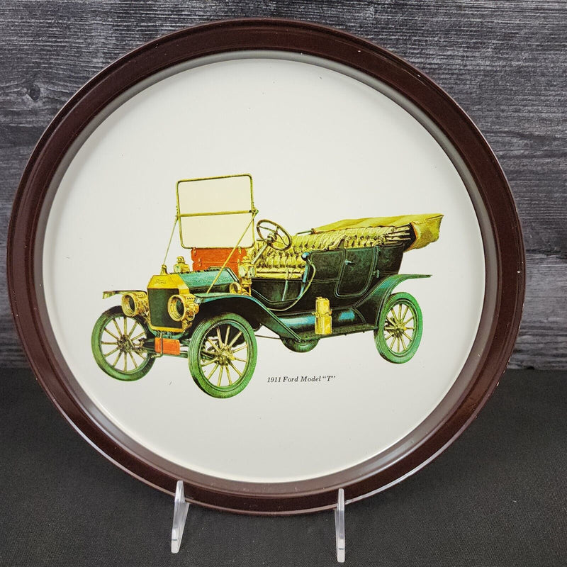 Load image into Gallery viewer, Ford Model T 1911 Antique Car Serving Tin Tray VTG Metal Atlantic Can Co