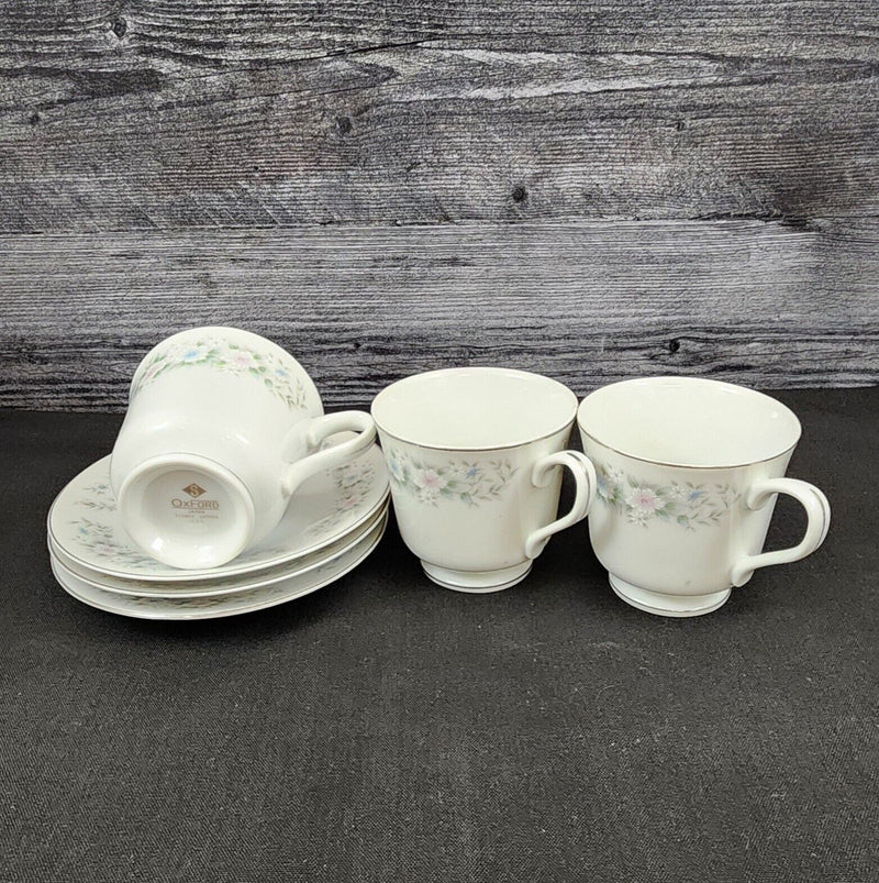 Load image into Gallery viewer, Sango Flower Garden Saucer & Tea Cup 3 Set Coffee Mug Oxford Pink Blue Ceramic