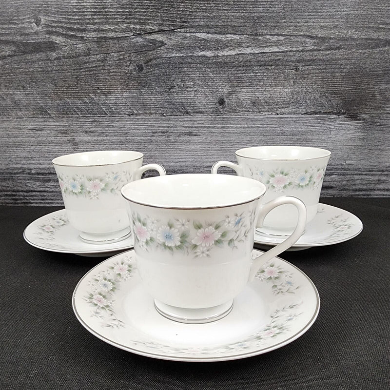 Load image into Gallery viewer, Sango Flower Garden Saucer & Tea Cup 3 Set Coffee Mug Oxford Pink Blue Ceramic