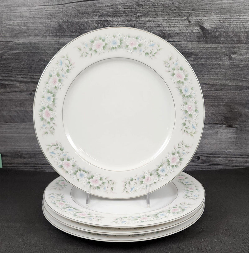 Load image into Gallery viewer, Sango Flower Garden Dinner Plate 10 5/8" Set of 4 Oxford Pink Blue Ceramic 535