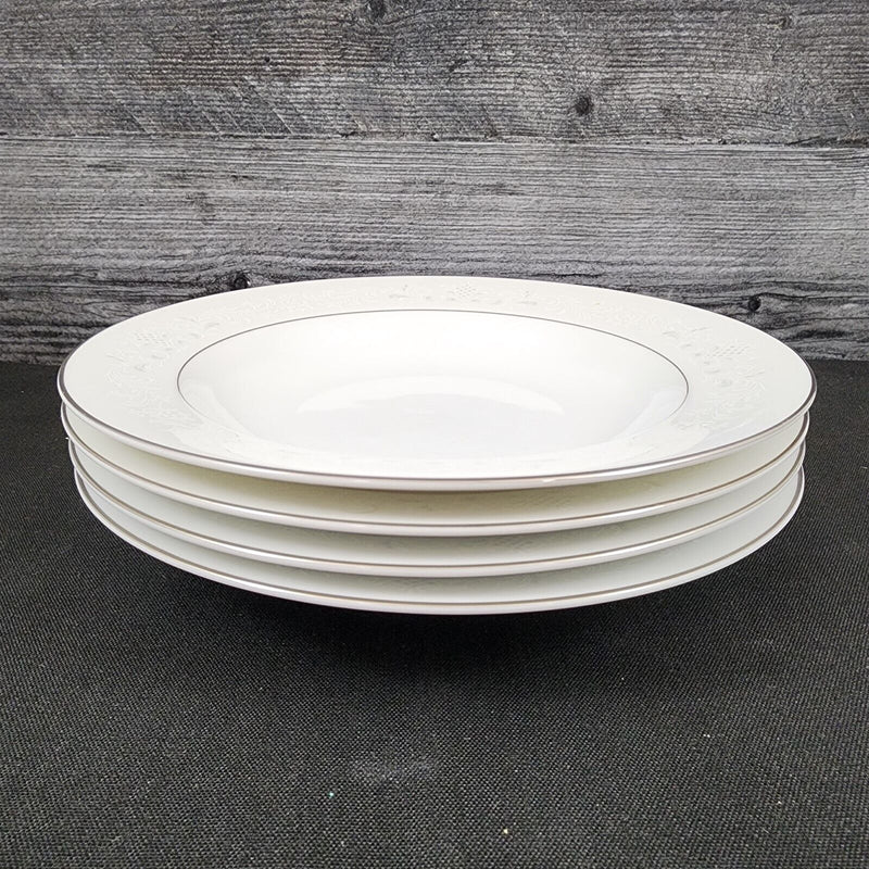 Load image into Gallery viewer, Sango Florence Set of 4 Soup Coupe Bowl 8 1/2" Gray Scrolls Japan 3646 Dishware