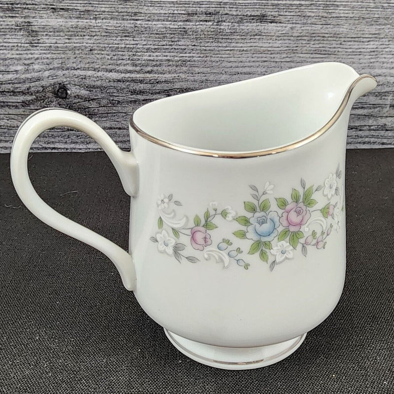 Load image into Gallery viewer, Carlton Corsage Creamer Pitcher 8 oz Vintage Pink Blue White Flowers Japan 481