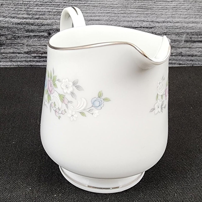 Load image into Gallery viewer, Carlton Corsage Creamer Pitcher 8 oz Vintage Pink Blue White Flowers Japan 481