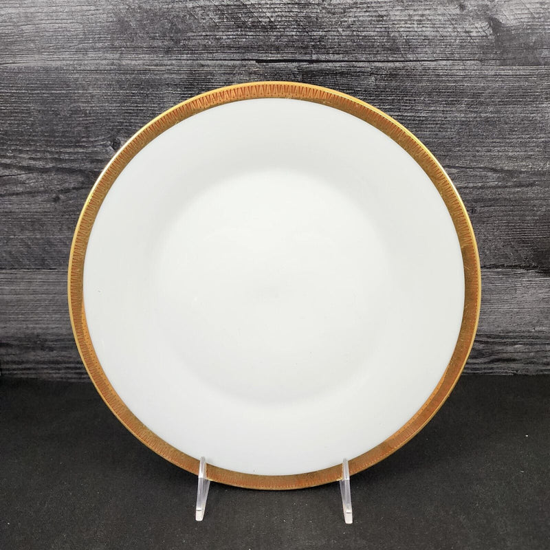 Load image into Gallery viewer, Milton by Noritake Dinner Plate 10 1/2" Red Triangles with Gold Trim Dishware