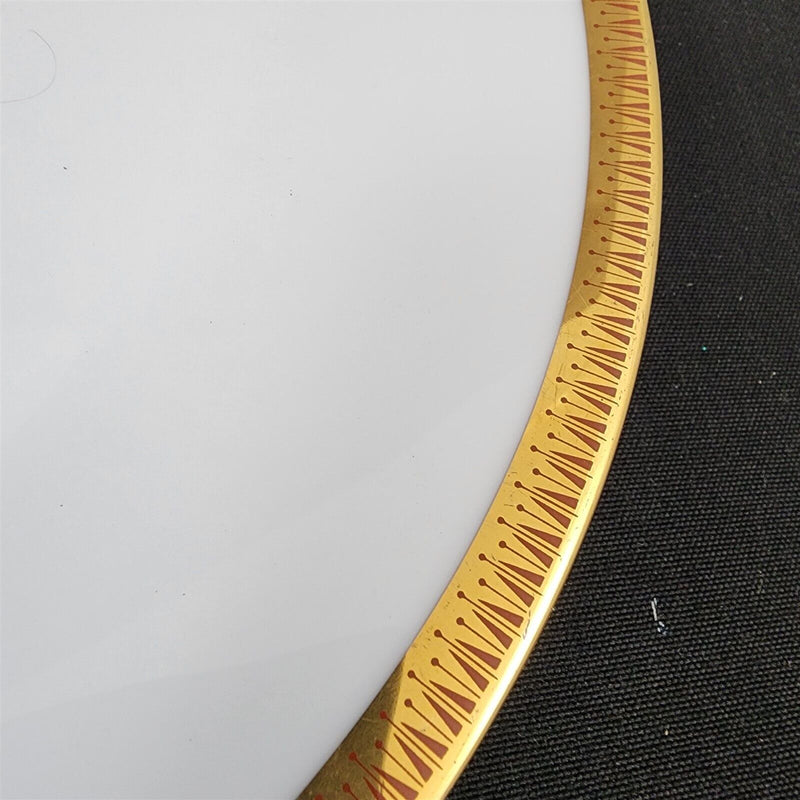 Load image into Gallery viewer, Milton by Noritake Dinner Plate 10 1/2" Red Triangles with Gold Trim Dishware