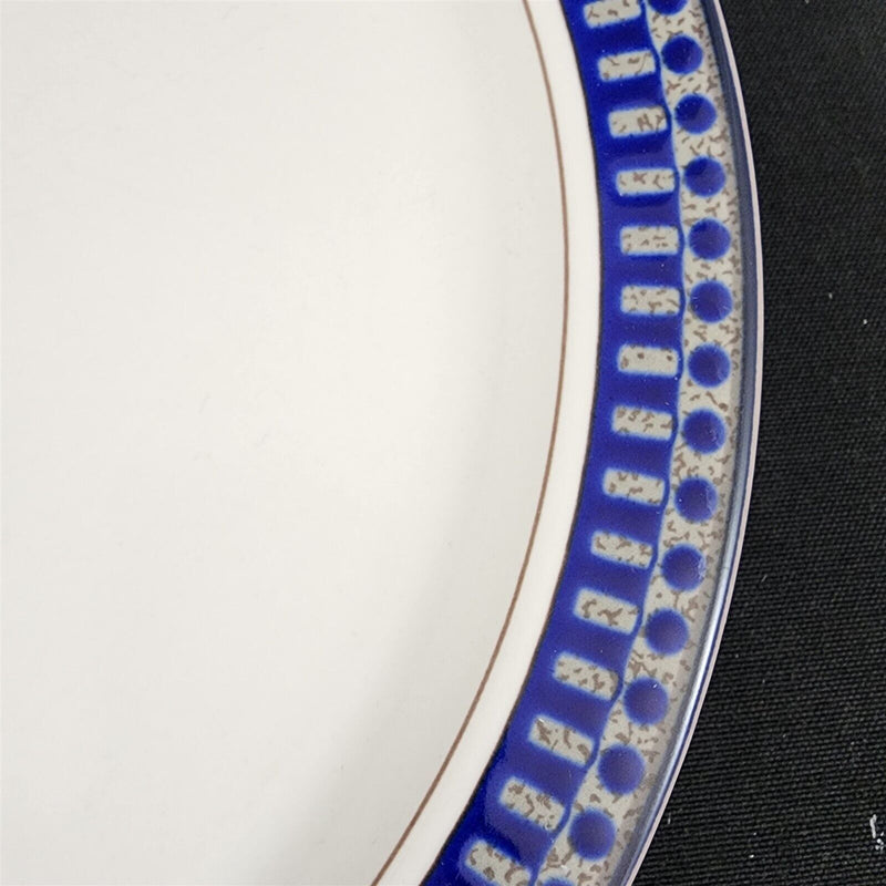 Load image into Gallery viewer, Mikasa Potters Touch Dinner Plate 11" Aztec Blue Gray Geometric Rim Dishware