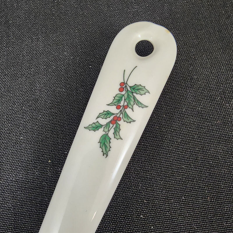 Load image into Gallery viewer, Nikko Cake Pie Server Ceramic Happy Holidays Christmas Tree Stars Presents 10"