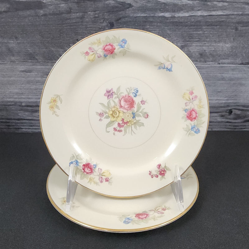 Load image into Gallery viewer, Homer Laughlin Dresden Bread Plate Set of 2 Eggshell Nautilus Floral 6 1/4” USA