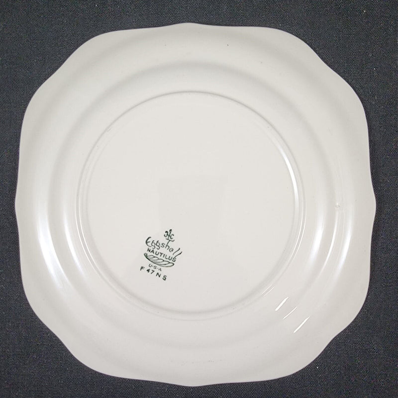 Load image into Gallery viewer, Homer Laughlin Dresden Square Salad 2 Plate Set Eggshell Nautilus Floral 8” USA