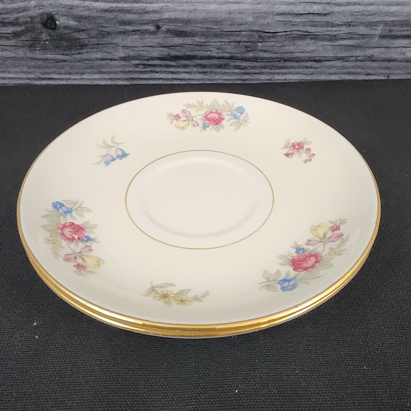 Load image into Gallery viewer, Homer Laughlin Dresden Saucer Set of 2 Eggshell Nautilus Floral 6” USA