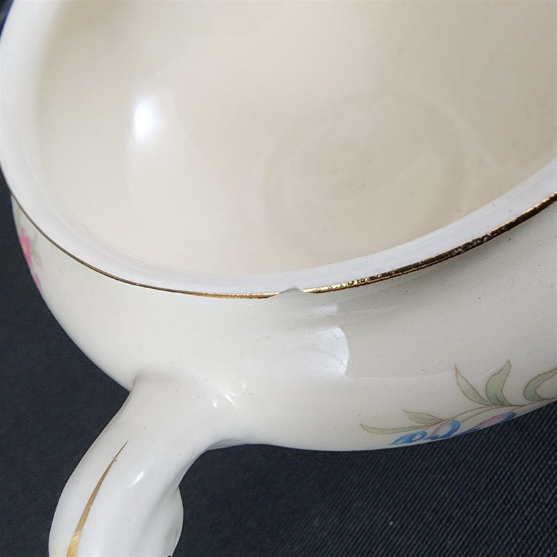 Load image into Gallery viewer, Homer Laughlin Dresden Sugar Bowl No Lid Eggshell Nautilus Floral USA