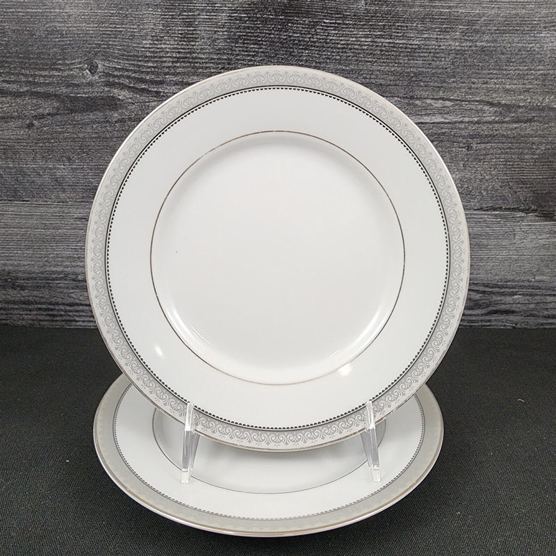 Load image into Gallery viewer, Mikasa Platinum Crown Salad Plate Set of 2 White Tableware 8 1/4" L3428