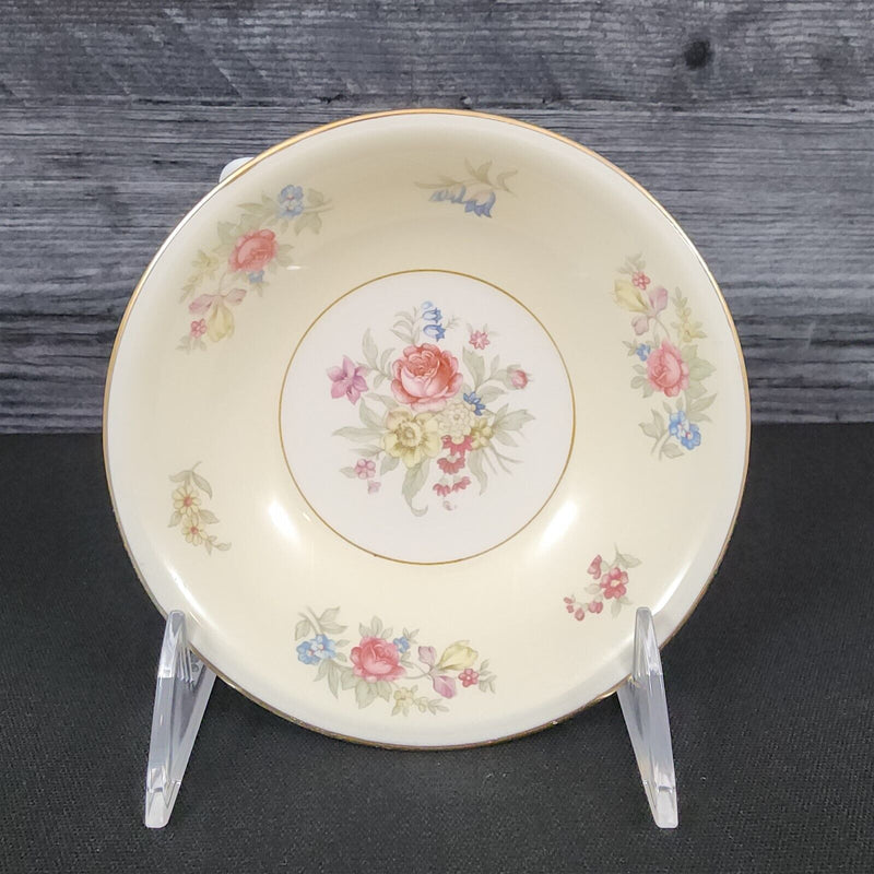 Load image into Gallery viewer, Homer Laughlin Dresden Dessert Bowl Set of 4 Eggshell Nautilus Floral 5 1/4” USA