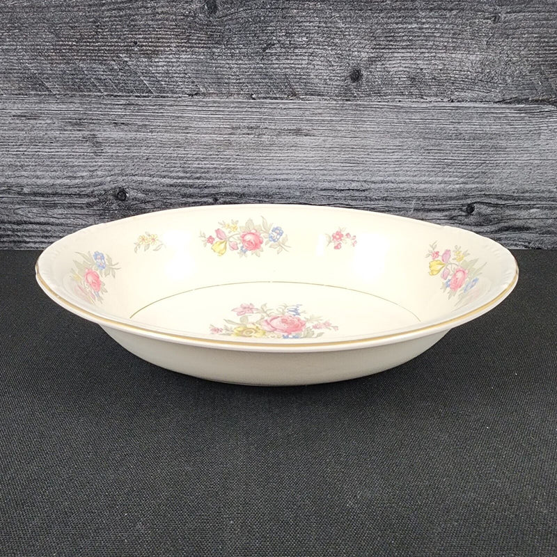 Load image into Gallery viewer, Homer Laughlin Dresden Vegetable Bowl Oval 9 3/8" Eggshell Nautilus Floral USA