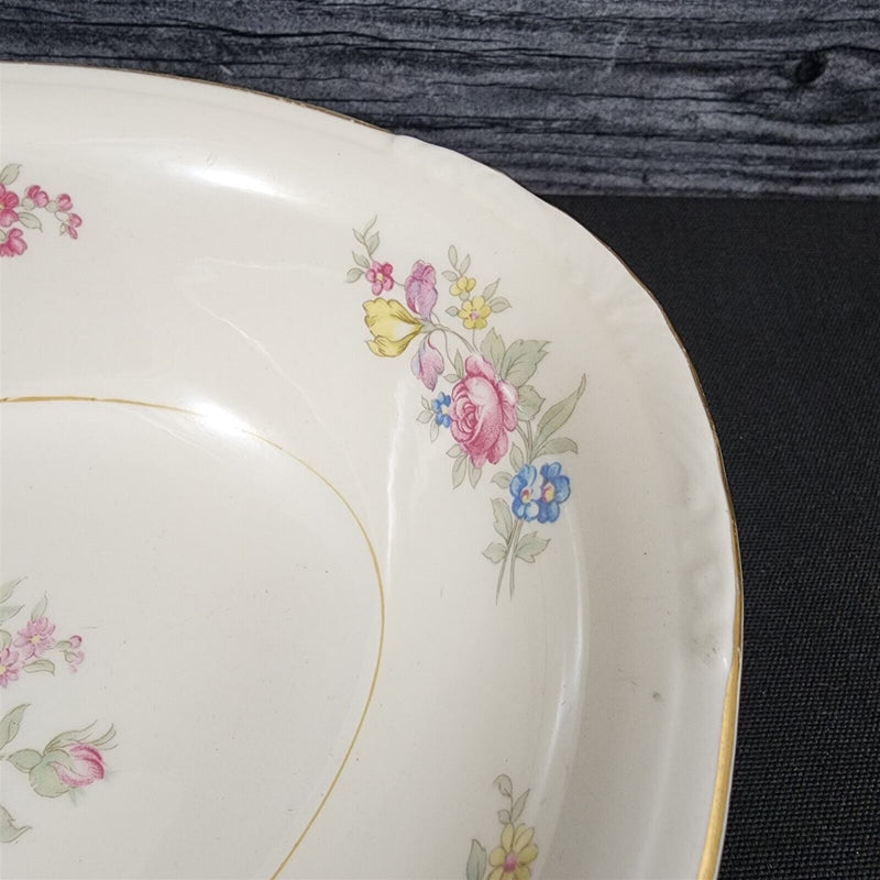 Load image into Gallery viewer, Homer Laughlin Dresden Vegetable Bowl Oval 9 3/8" Eggshell Nautilus Floral USA