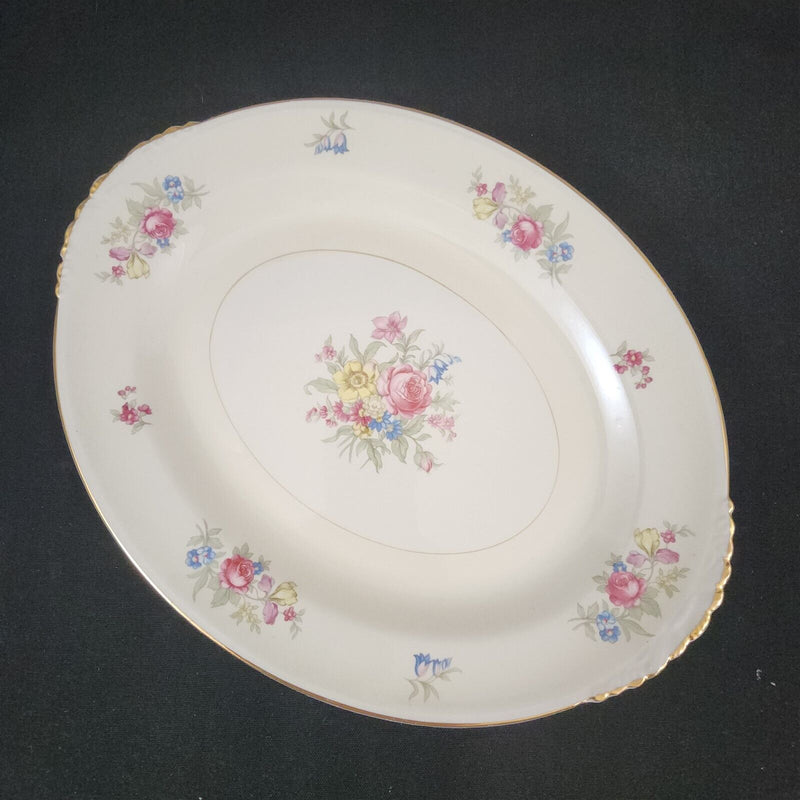 Load image into Gallery viewer, Homer Laughlin Dresden Serving Platter Oval 11" Eggshell Nautilus Floral USA