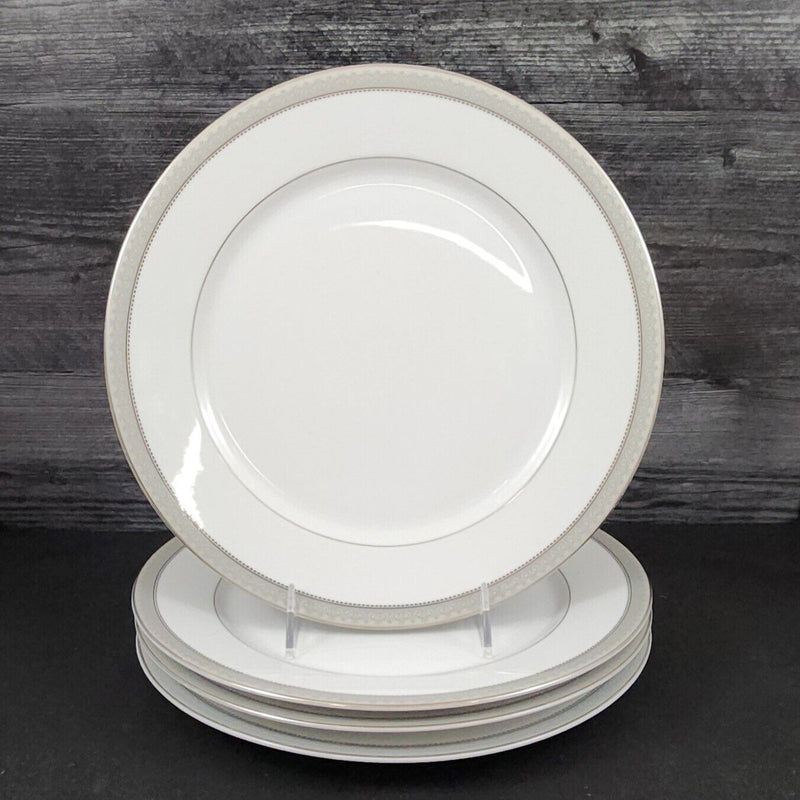 Load image into Gallery viewer, Mikasa Platinum Crown Dinner Plate Set of 4 White Tableware 10 3/4" L3428