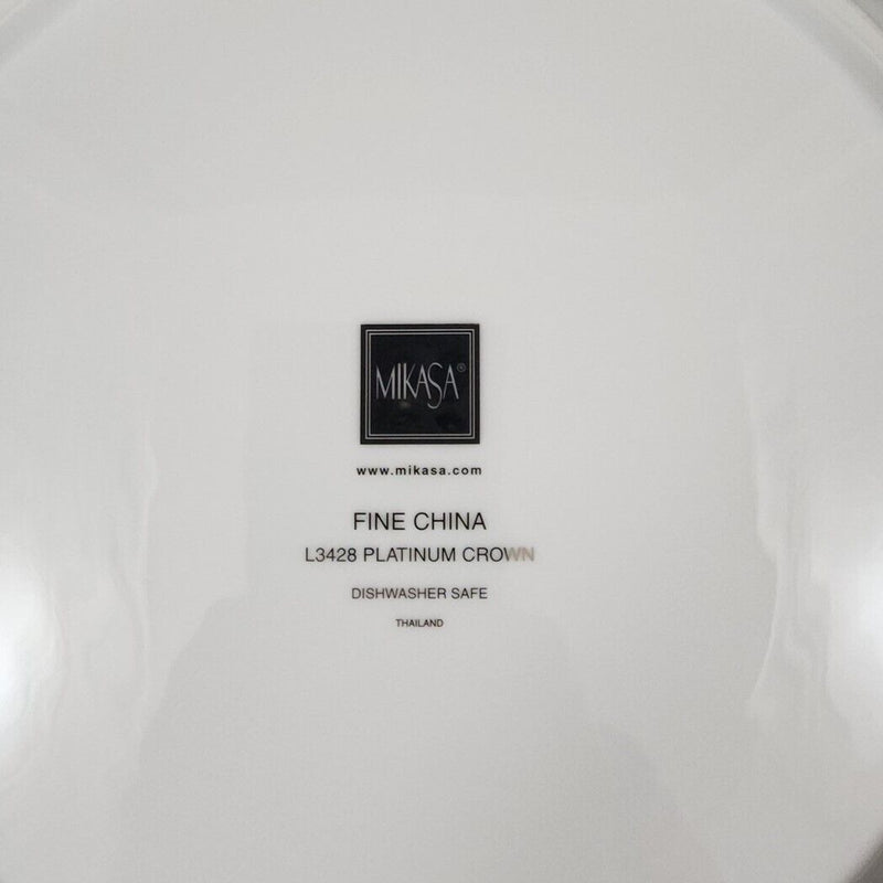 Load image into Gallery viewer, Mikasa Platinum Crown Dinner Plate Set of 4 White Tableware 10 3/4" L3428