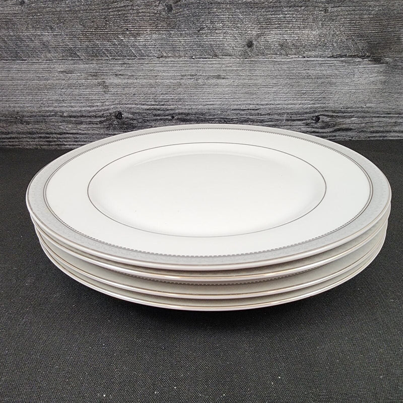 Load image into Gallery viewer, Mikasa Platinum Crown Salad Plate Set of 4 White Ceramic Fine China 8 " L3428