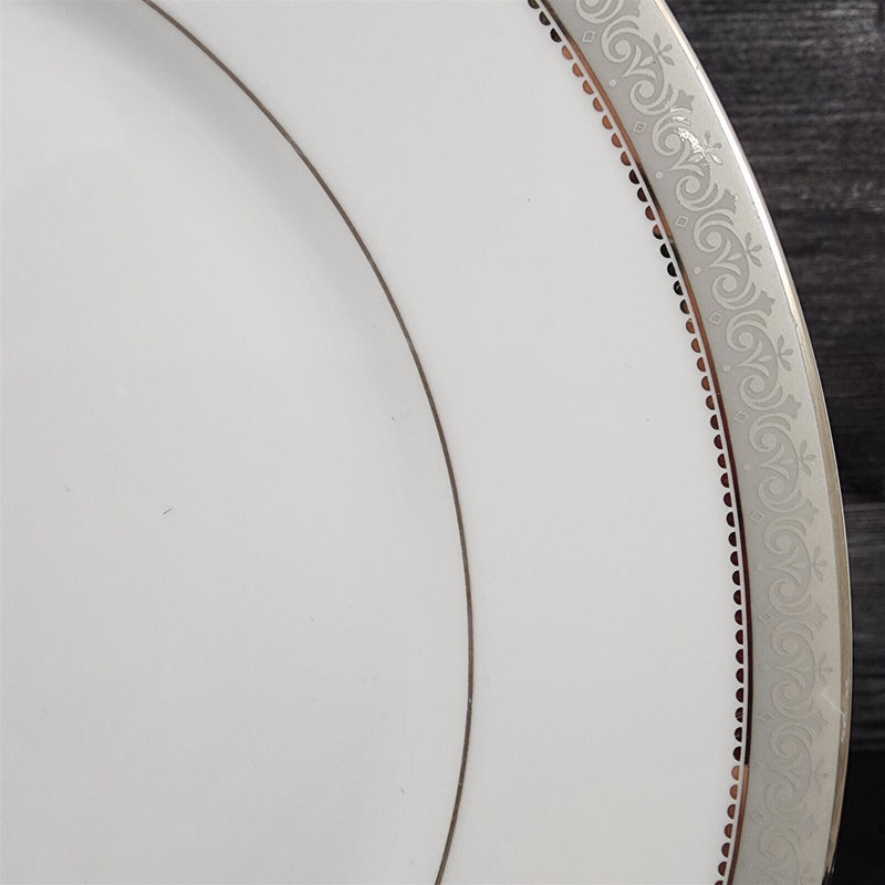 Load image into Gallery viewer, Mikasa Platinum Crown Salad Plate Set of 4 White Ceramic Fine China 8 " L3428