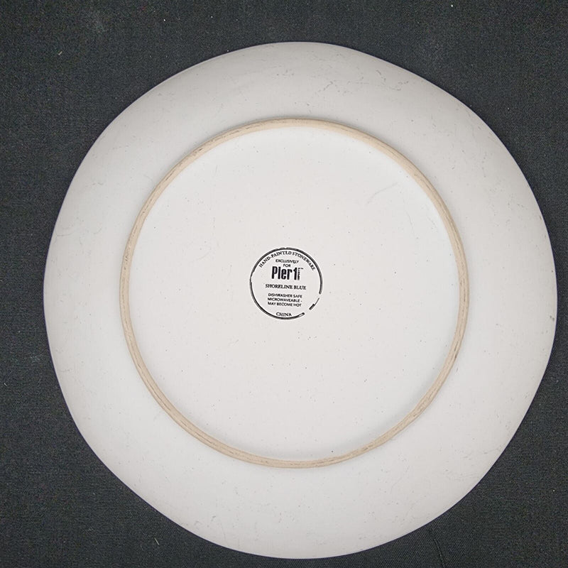 Load image into Gallery viewer, Pier 1 Imports Shoreline Blue Dinner Plate Set of 4 Stoneware Dishware Tableware