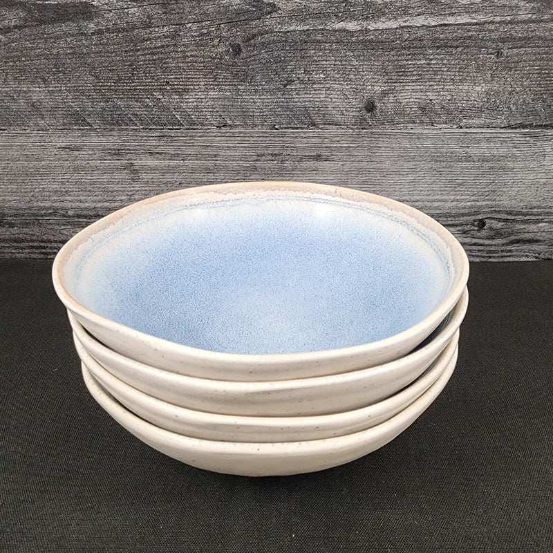 Load image into Gallery viewer, Pier 1 Imports Shoreline Blue Cereal Soup Bowl Set of 4 Stoneware Dishware