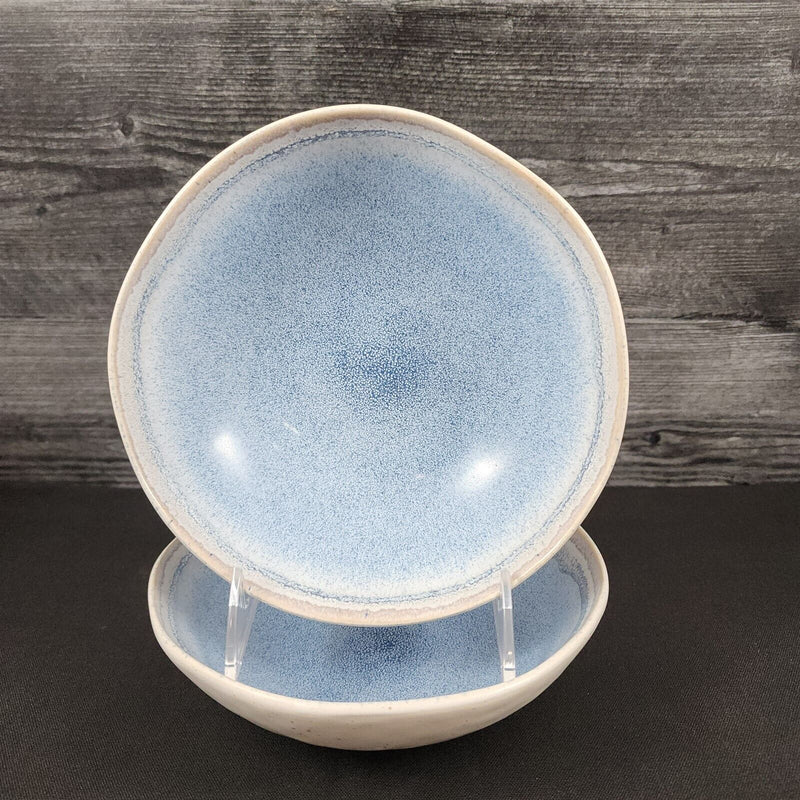 Load image into Gallery viewer, Pier 1 Imports Shoreline Blue Cereal Soup Bowl Set of 2 Stoneware Dishware