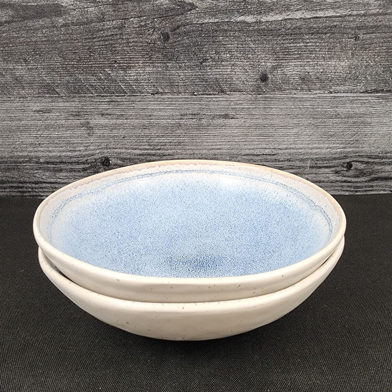 Load image into Gallery viewer, Pier 1 Imports Shoreline Blue Cereal Soup Bowl Set of 2 Stoneware Dishware