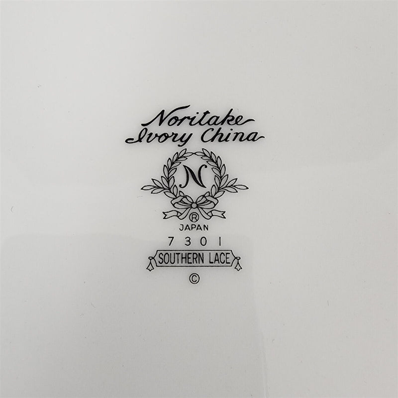 Load image into Gallery viewer, Noritake Southern Lace Dinner Plate Ceramic China Vintage Ivory Flower & Ribbons