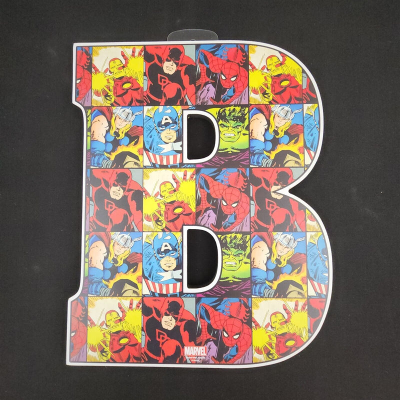 Load image into Gallery viewer, Marvel Letter B Wood Wall Art Print Dc Comics Superhero Décor For Kids Room