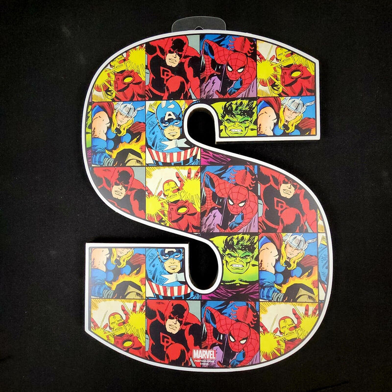 Load image into Gallery viewer, Marvel Letter S Wood Wall Art Print Dc Comics Superhero Décor For Kids Room