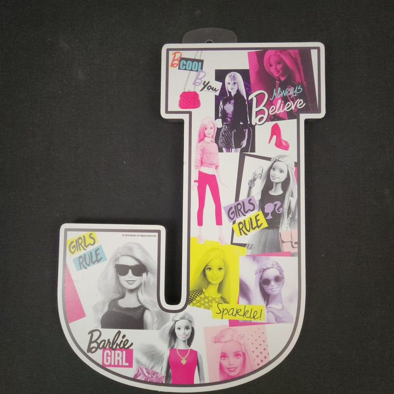 Load image into Gallery viewer, Barbie Letter J Wood Wall Art Print Décor For Kids Room