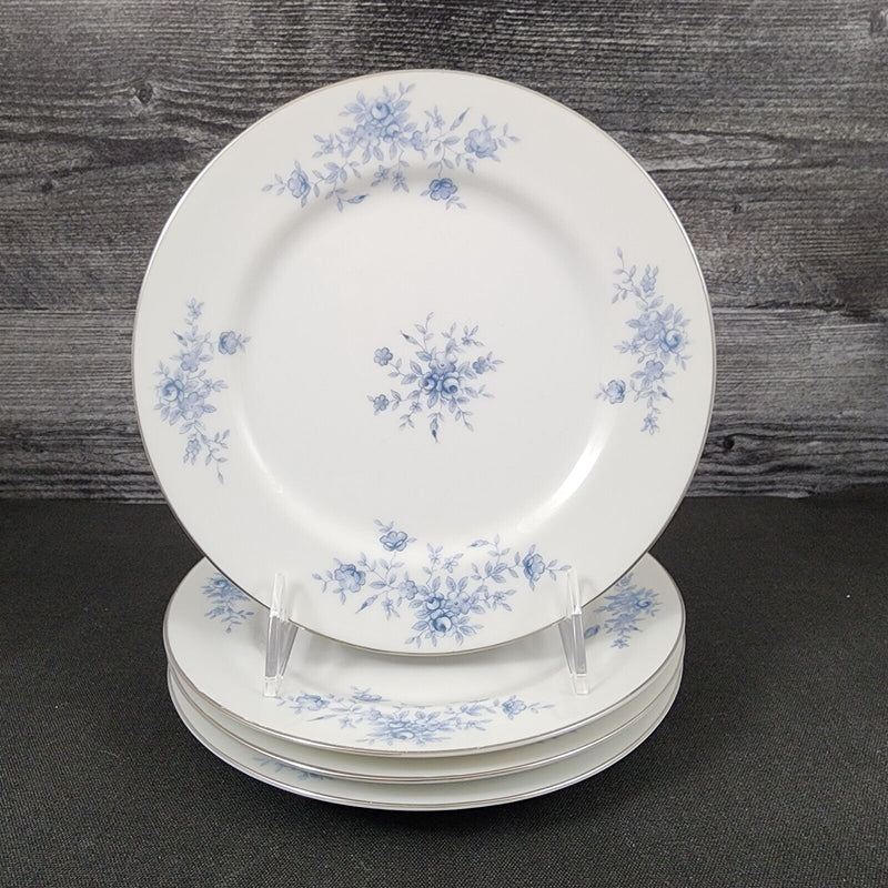 Load image into Gallery viewer, Crown Empire Duchess Set of 4 Salad Plate 7 5/8" Floral with Silver Rim Ceramic
