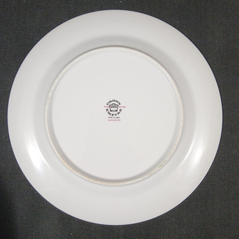 Load image into Gallery viewer, Crown Empire Duchess Set of 4 Salad Plate 7 5/8" Floral with Silver Rim Ceramic
