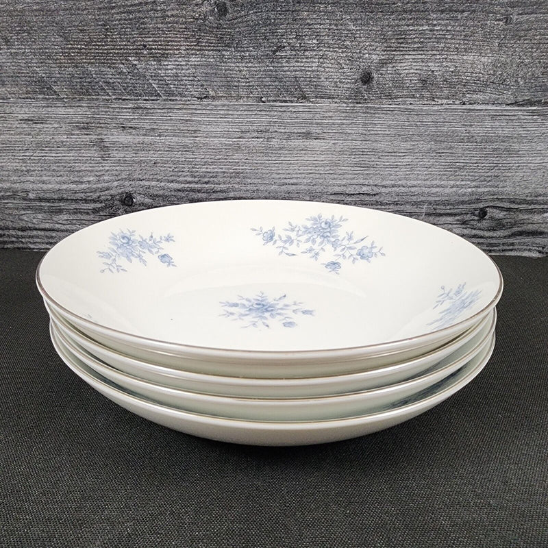 Load image into Gallery viewer, Crown Empire Duchess Set of 4 Soup Bowl 7 5/8" Floral Silver Rim Ceramic