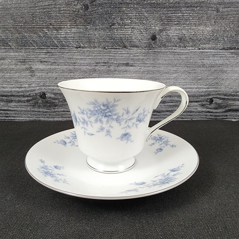 Load image into Gallery viewer, Crown Empire Duchess Set of 4 Cup and Saucer Ceramic Floral Silver Rim