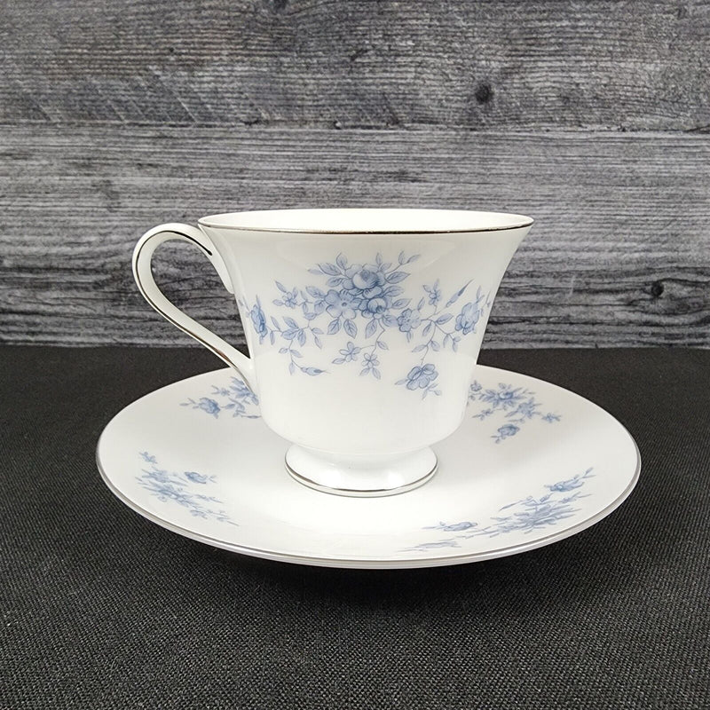 Load image into Gallery viewer, Crown Empire Duchess Set of 4 Cup and Saucer Ceramic Floral Silver Rim