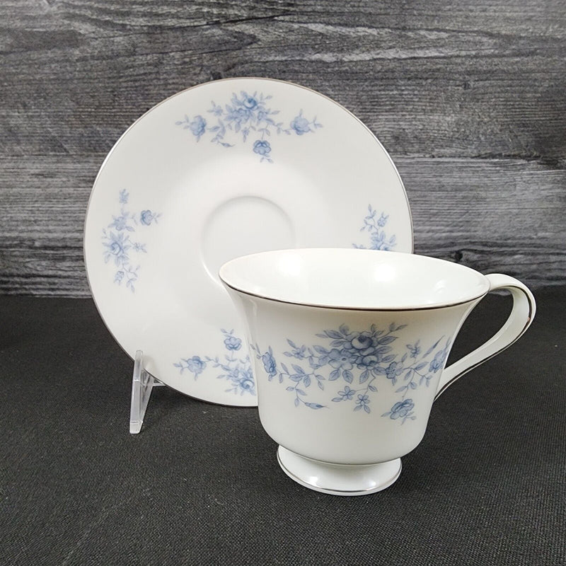 Load image into Gallery viewer, Crown Empire Duchess Set of 4 Cup and Saucer Ceramic Floral Silver Rim