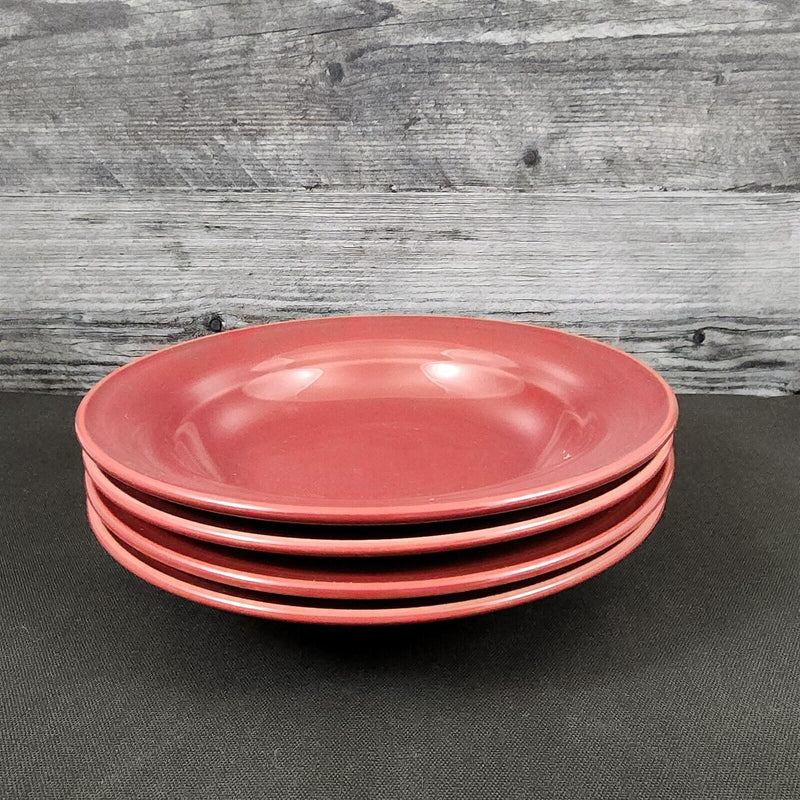 Load image into Gallery viewer, Nancy Calhoun Soup Bowl Raspberry Red Set of 4 Ceramic Stoneware Round 8"