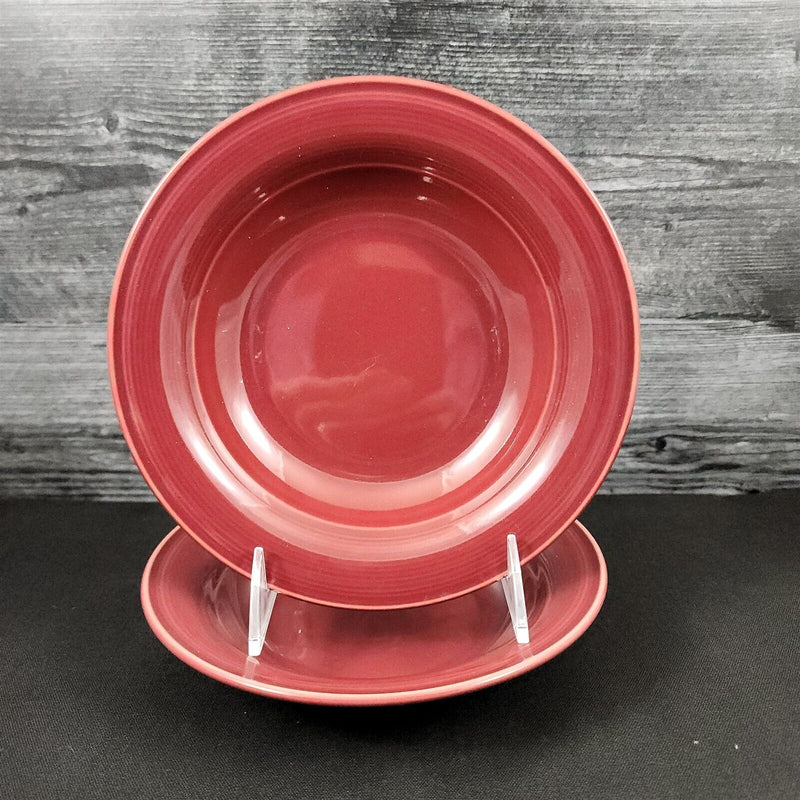 Load image into Gallery viewer, Nancy Calhoun Raspberry Soup Bowl Stoneware Round 8 inch Set of 2