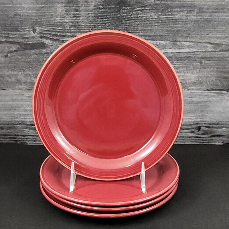 Load image into Gallery viewer, Nancy Calhoun Salad Plate Raspberry Red Set of 4 Ceramic Stoneware Round 8"