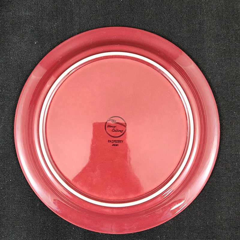 Load image into Gallery viewer, Nancy Calhoun Salad Plate Raspberry Red Set of 4 Ceramic Stoneware Round 8"